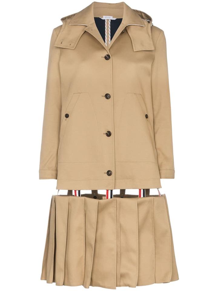 Thom Browne Pleated Cotton Mackintosh - Nude & Neutrals