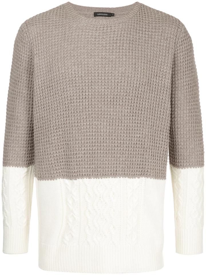 Loveless Contrast Knit Jumper - Brown