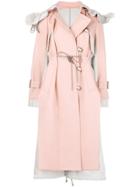 Sacai Panelled Trench Coat - Pink & Purple