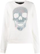 Philipp Plein Glitter Skull Sweatshirt - White