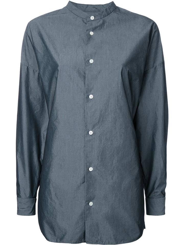 En Route Band Collar Shirt, Women's, Grey, Cotton