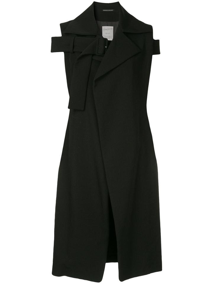 Yohji Yamamoto Vintage Cut-detail Short Sleeve Coat - Black