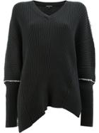 Ann Demeulemeester Thick Rib Slouchy Sweater - Black