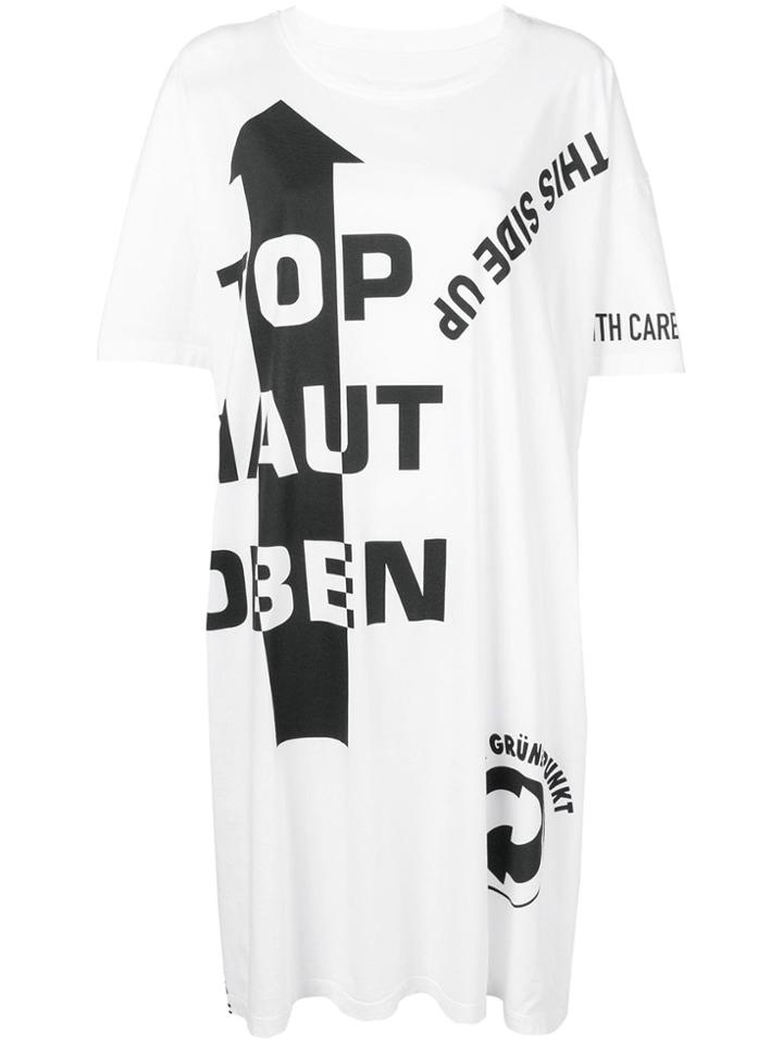 Maison Margiela Slogan Detail T-shirt Dress - White