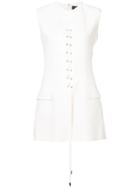Derek Lam Tuxedo Vest With Lacing Detail - White