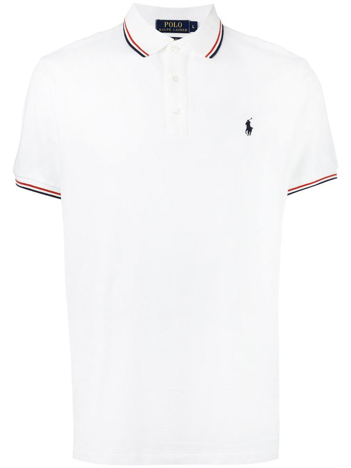 Polo Ralph Lauren Logo Embroidery Polo Shirt, Men's, Size: Large, White, Cotton
