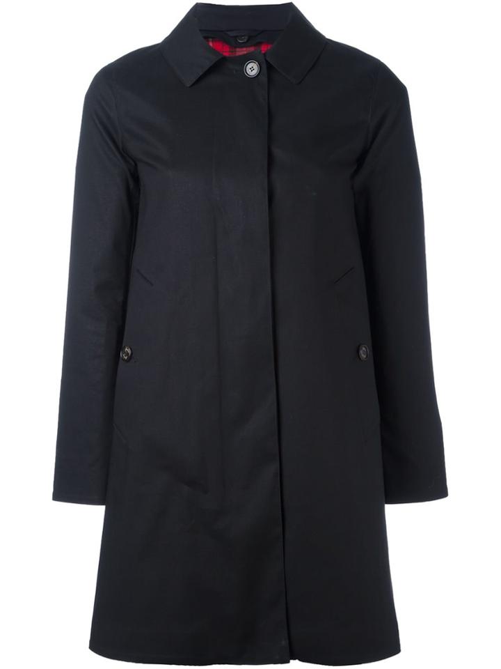 Sealup Lateral Pockets Mid Coat - Black
