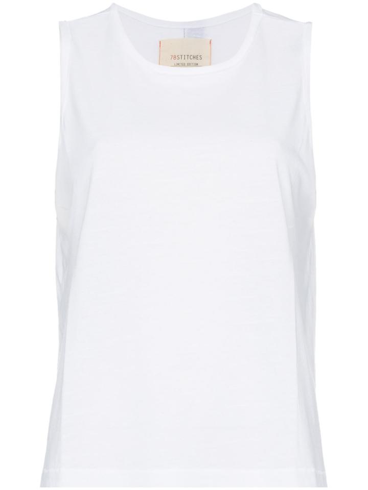 78 Stitches Sleeveless Tank Top - White
