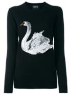 Markus Lupfer Sequined Swan Jumper, Women's, Size: Medium, Black, Mohair/wool