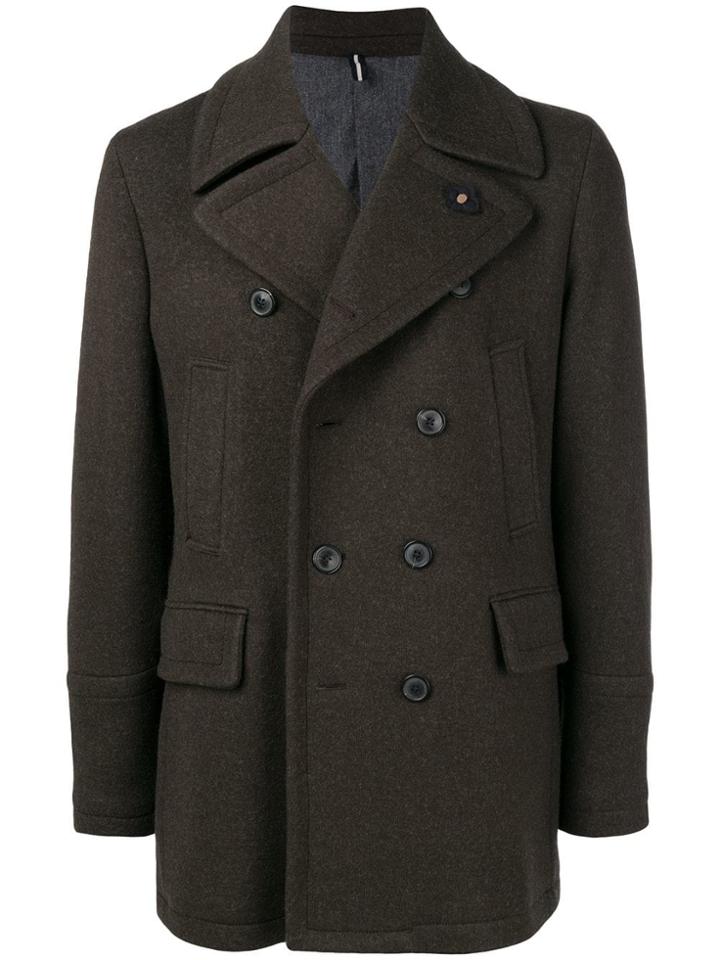 Lardini Classic Double-breasted Coat - Brown