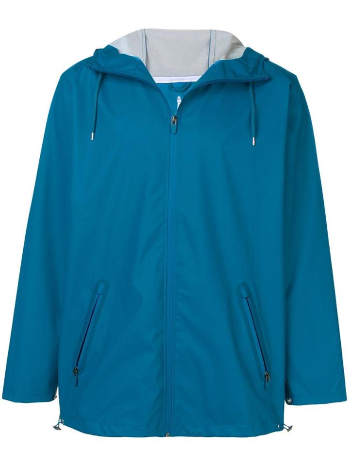 Rains Hooded Rain Jacket - Blue