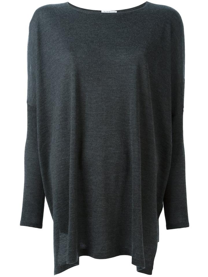 Brunello Cucinelli Loose Fit Sweater, Women's, Size: Xl, Grey, Silk/cashmere
