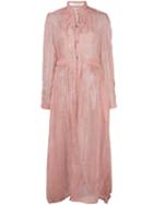 Renli Su Long-sleeve Shirt Dress - Pink
