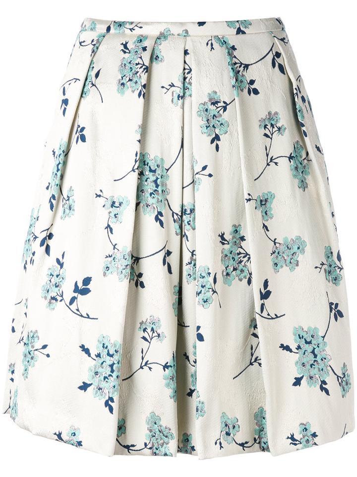 Eggs - Floral Print Skirt - Women - Cotton/polyester/acetate/viscose - 42, Nude/neutrals, Cotton/polyester/acetate/viscose
