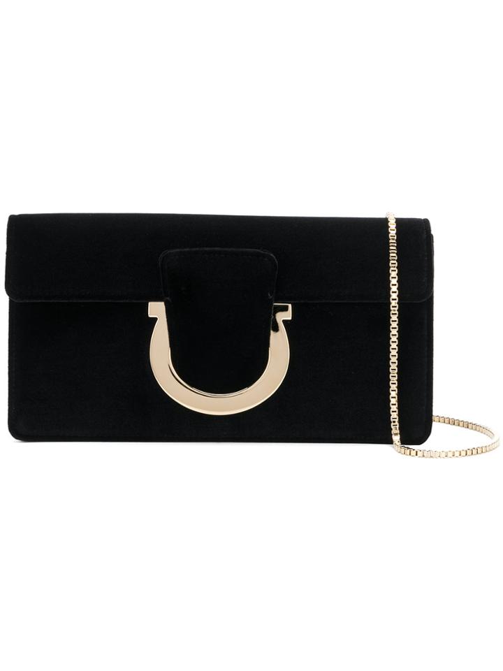 Salvatore Ferragamo Gancio Clutch Bag - Black