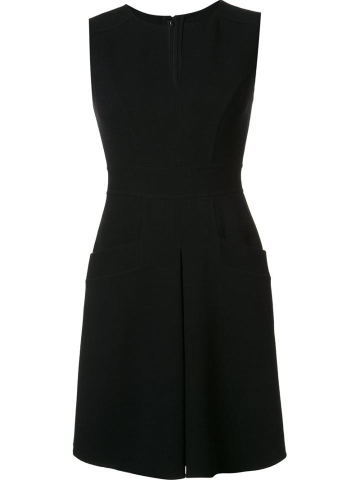 Carolina Herrera Pleated Dress, Women's, Size: 12, Black, Wool