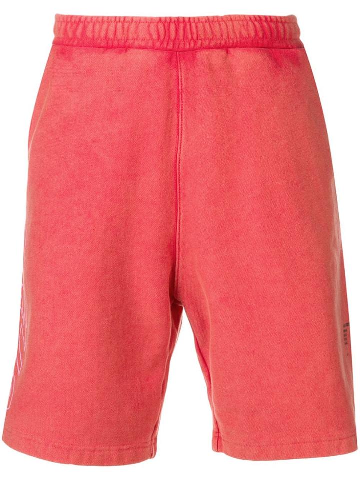 Heron Preston Logo Print Track Shorts - Red