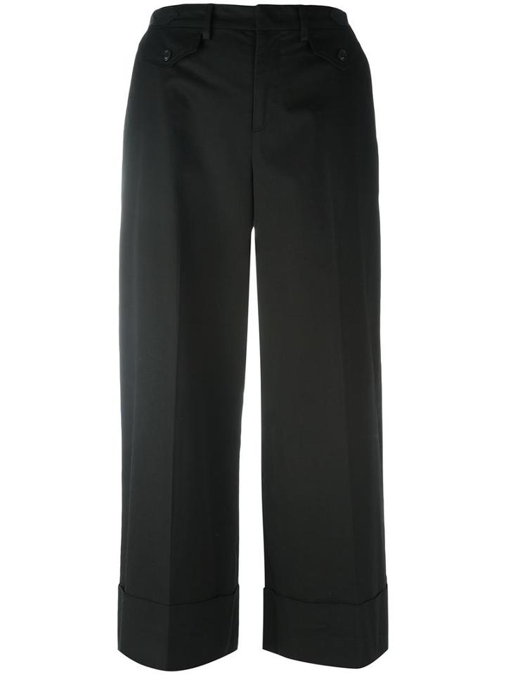 No21 Wide-legged Cropped Trousers, Women's, Size: 38, Black, Cotton/spandex/elastane