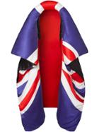 Burberry Union Jack And Logo Print Oversized Puffer Cape - Blue