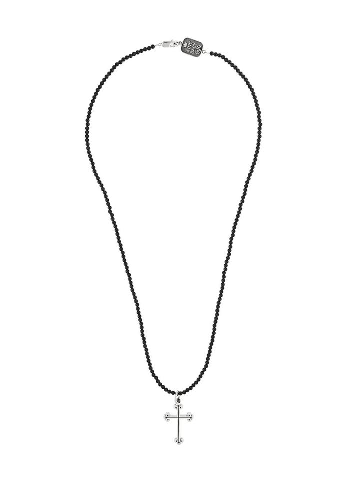 King Baby Traditional Cross Necklace - Black