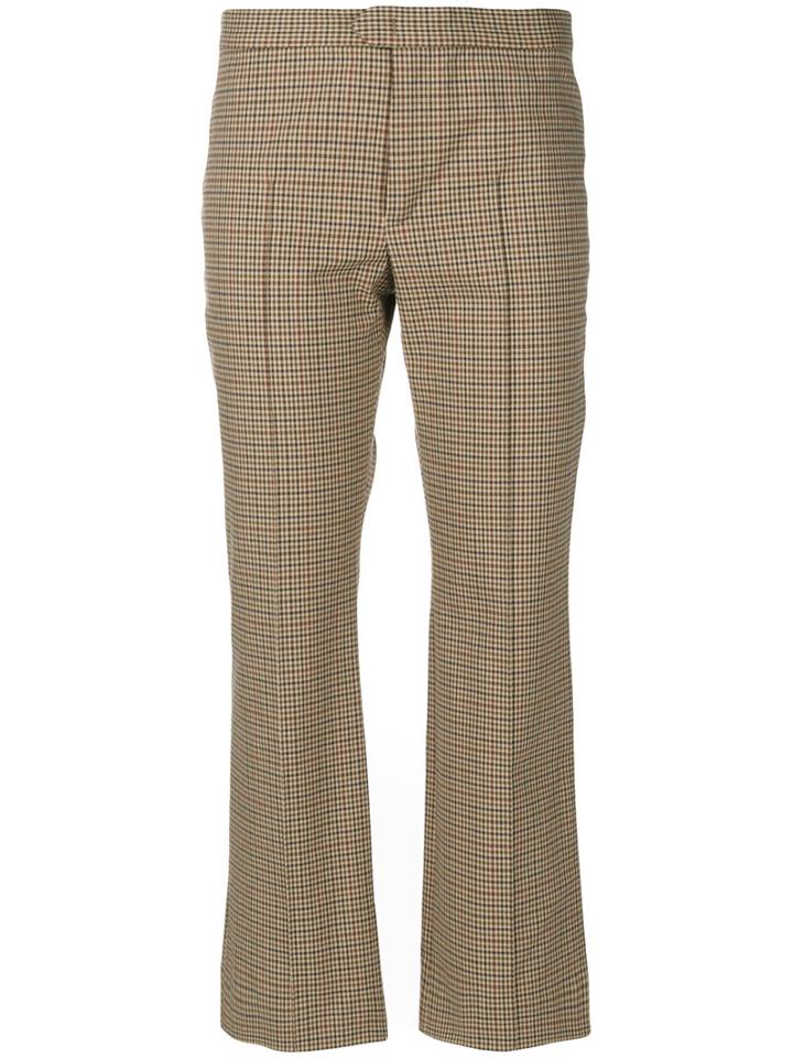 Isabel Marant Étoile - Cropped Check Trousers - Women - Cotton/spandex/elastane - 40, Brown, Cotton/spandex/elastane