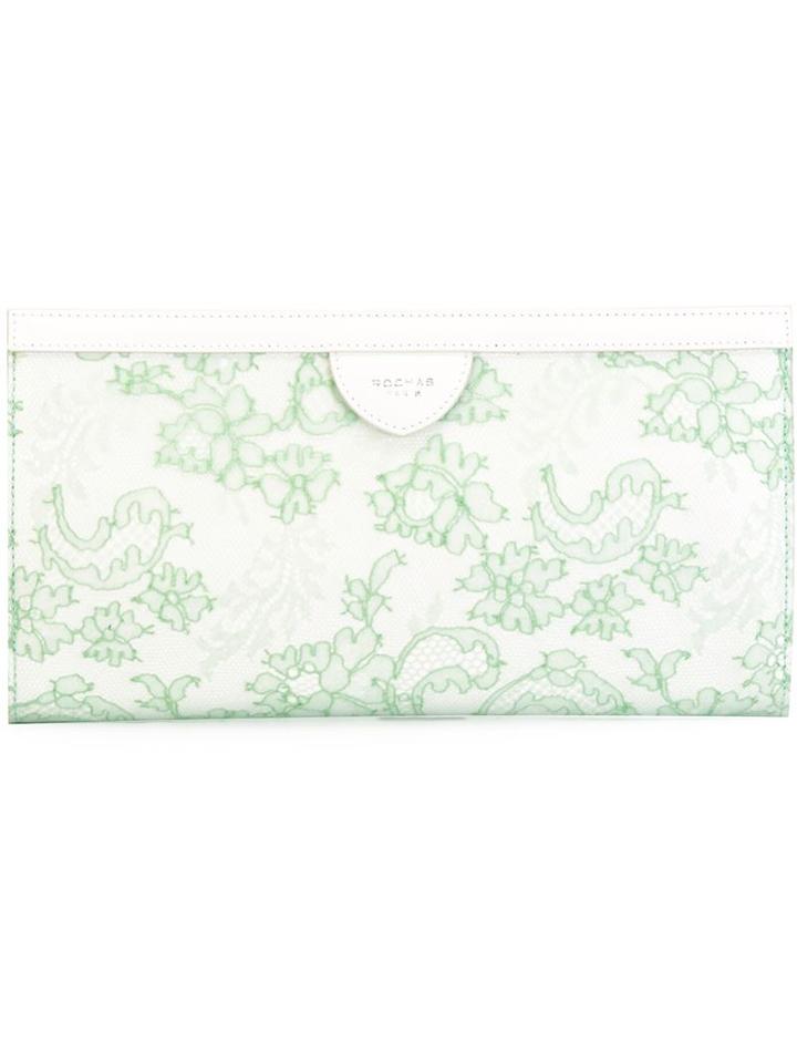 Rochas Floral Pattern Print Magnet Fastening Clutch Bag