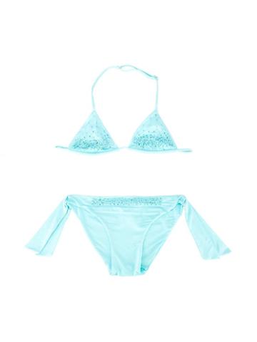 La Perla Kids Bead Embellished Bikini, Girl's, Size: 6 Yrs, Blue