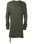 Unravel Project Rib Hybrid Elongated Knit Jumper - Green