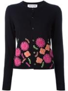 Comme Des Garçons Girl Floral Embroidery Cardigan, Size: Medium, Blue, Acrylic/wool