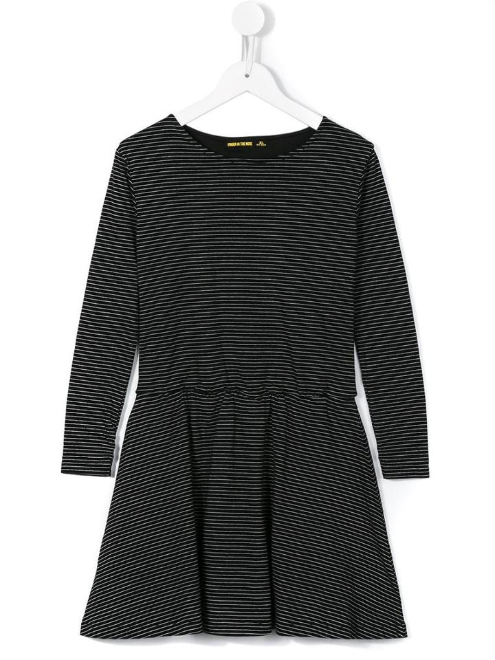 Finger In The Nose Striped Jersey Dress, Girl's, Size: 10 Yrs, Black
