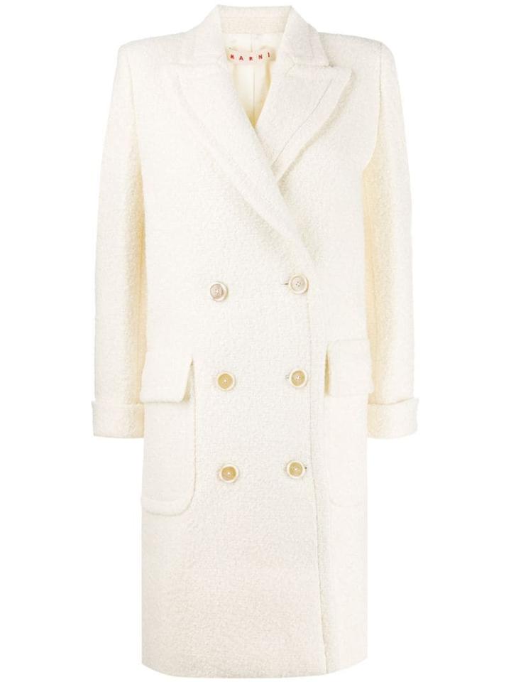 Marni Textured Double-breasted Coat - White