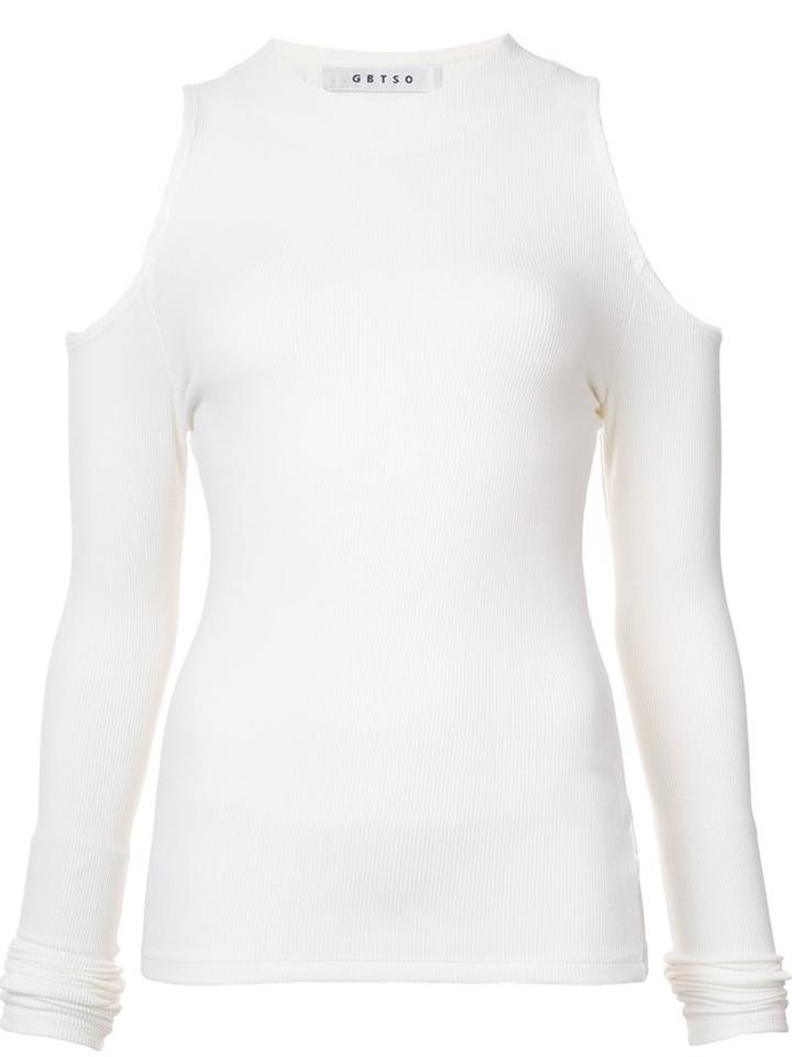 Getting Back To Square One Cold Shoulder Top, Women's, Size: Xs, White, Viscose/spandex/elastane
