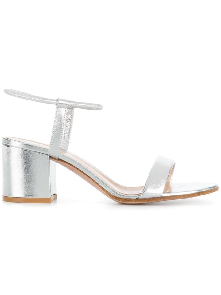 Gianvito Rossi Metallic Ankle Strap Sandals