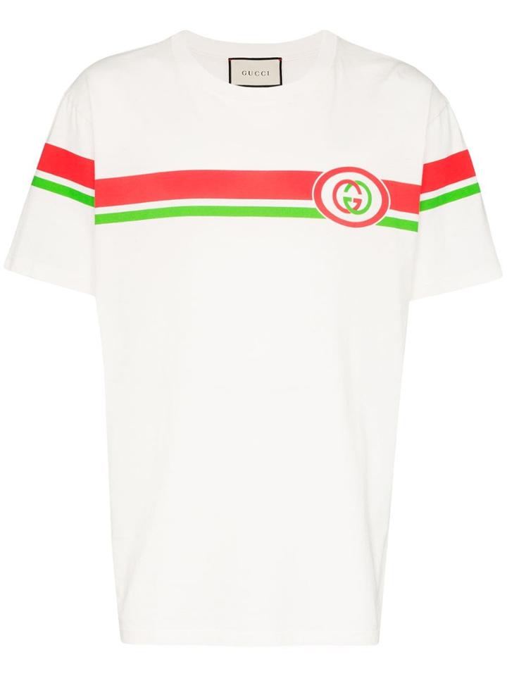 Gucci Gg Band Print T-shirt - White