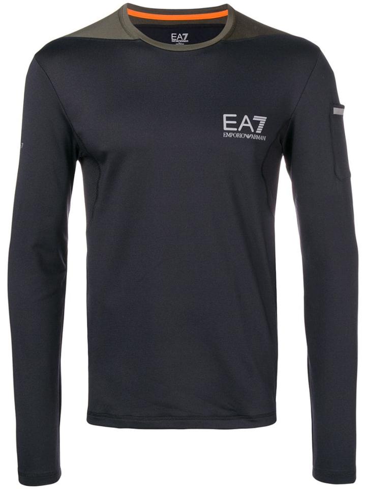 Ea7 Emporio Armani Longsleeved Logo T-shirt - Black