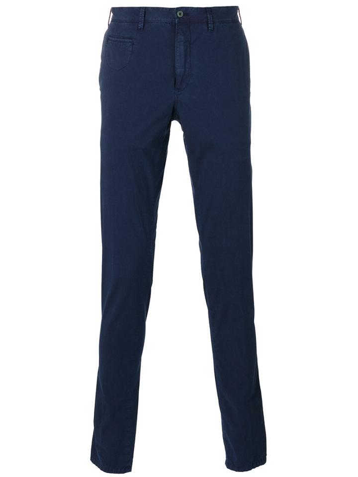 Pt01 - Stonewashed Chino Trousers - Men - Cotton/spandex/elastane - 46, Blue, Cotton/spandex/elastane
