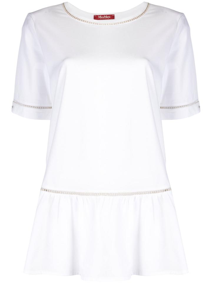 Max Mara Studio Perforated Trimmed Shirt - White
