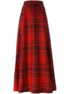 Woolrich Tartan Maxi Skirt, Women's, Size: Medium, Red, Wool/polyamide/spandex/elastane