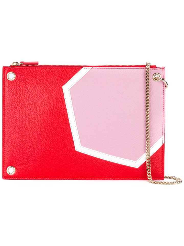 Msgm Chain Handle Clutch, Women's, Pink/purple, Leather