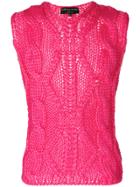 Comme Des Garçons Vintage Cable Knit Jumper - Pink & Purple