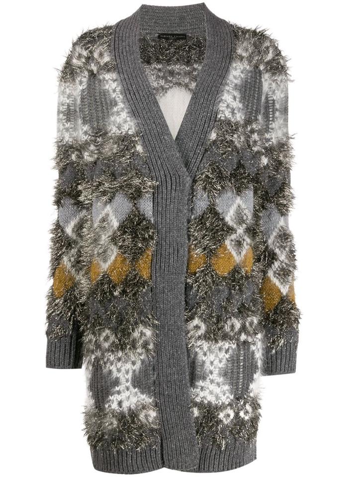 Fabiana Filippi Tinsel-effect Patterned Cardigan - Grey
