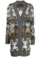 Fabiana Filippi Tinsel-effect Patterned Cardigan - Grey