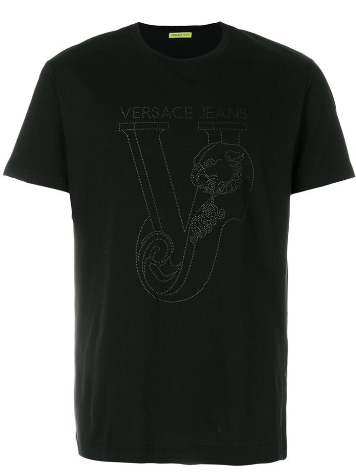 Versace Jeans Beaded Logo T-shirt - Black