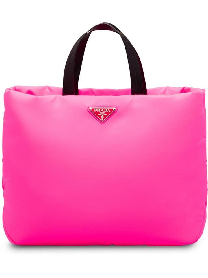 Prada Medium Padded Nylon Tote - Pink