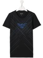 Emporio Armani Kids Teen Patterned T-shirt - Black