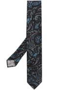 Lardini Paisley Print Tie - Black