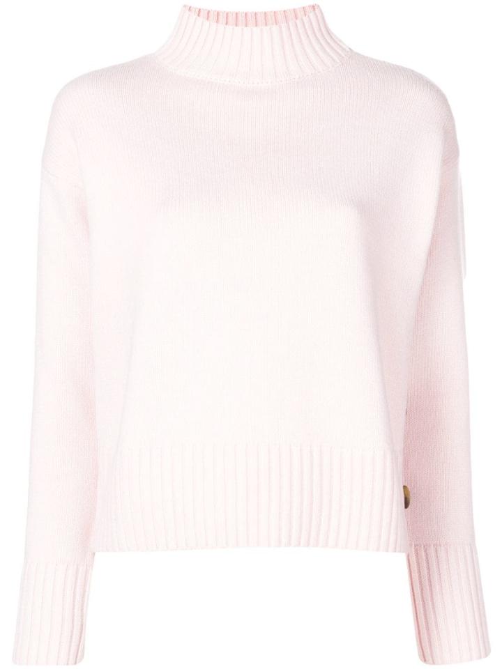 Yves Salomon Fur Elbow Patch Sweater - Pink