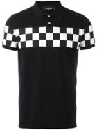 Dsquared2 Checkerboard Panel Polo Shirt, Men's, Size: Small, Black, Cotton