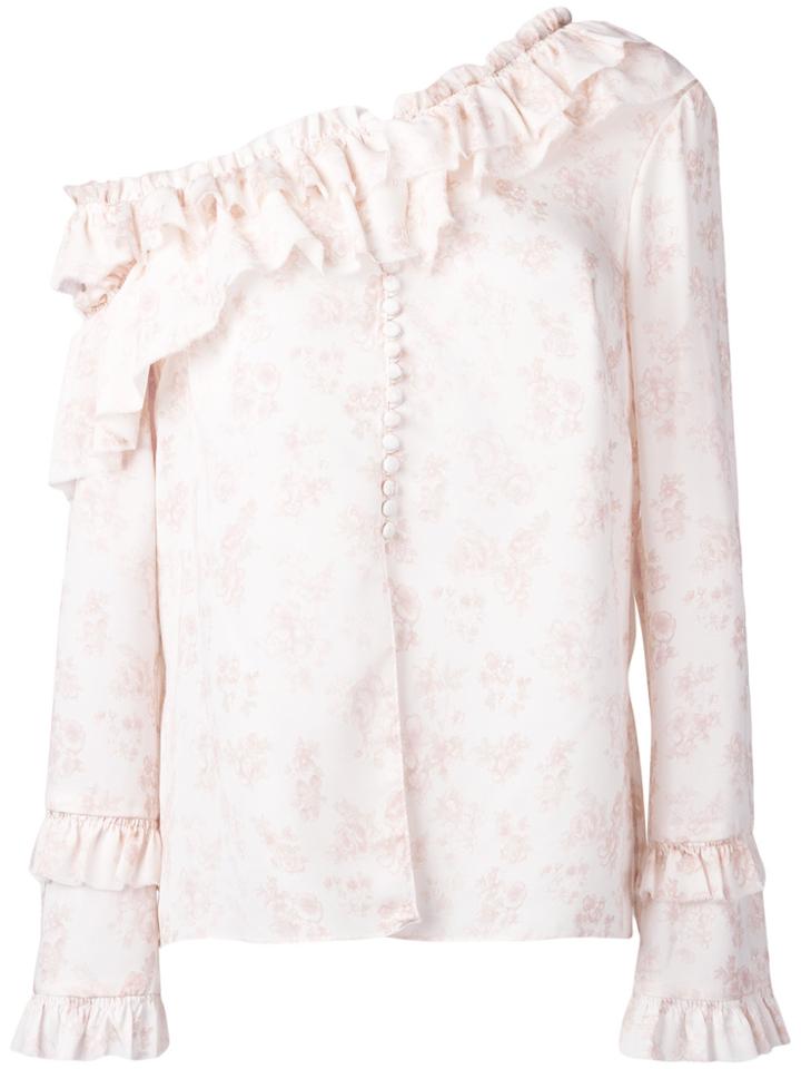 Magda Butrym One Shoulder Blouse - Pink & Purple
