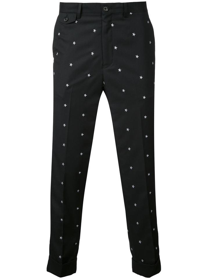 Education From Youngmachines - Stars Print Pants - Men - Polyester/polyurethane/rayon - 1, Black, Polyester/polyurethane/rayon